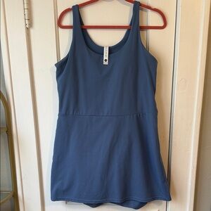 Elegant Blue Sleeveless Tank Dress